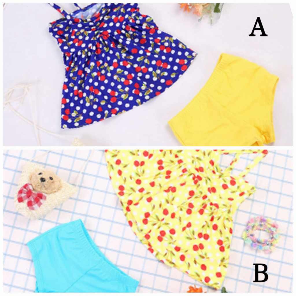 キッズ　女の子　水着　キャミソール　タンクトップ　短パン　海　プール　スイミング　ビーチ　リゾート　マリン　海水浴　夏休み　旅行　可愛い　キュート　子供　ジュニア　ネイビー　イエロー　紺　黄色　S　M　L　XL　XXL　サイズ　送料無料