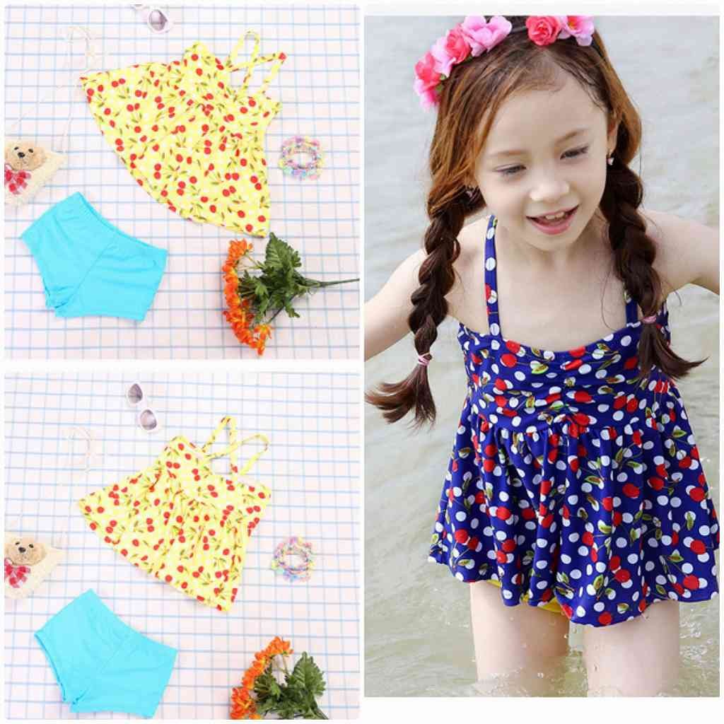 キッズ　女の子　水着　キャミソール　タンクトップ　短パン　海　プール　スイミング　ビーチ　リゾート　マリン　海水浴　夏休み　旅行　可愛い　キュート　子供　ジュニア　ネイビー　イエロー　紺　黄色　S　M　L　XL　XXL　サイズ　送料無料