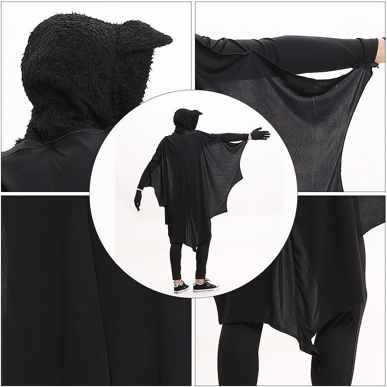 大人用　メンズ　キッズ　子供用　吸血鬼　コウモリ　バット　ブラック　黒　コスプレ　コスチューム　本格派　衣装　仮装　演劇　舞台　イベント　パーティ　ハロウィン　セクシー　XS　S　M　L　XL　サイズ　送料無料