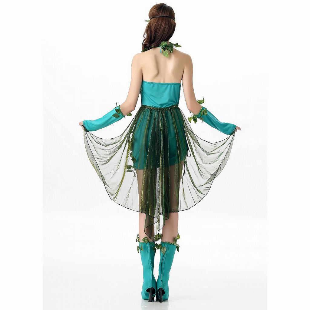 レディース　グリーンエルフ　木の精霊　妖精　緑　コスプレ　コスチューム　本格派　衣装　仮装　演劇　舞台　イベント　パーティ　ハロウィン　セクシー　フリーサイズ　ワンサイズ　送料無料