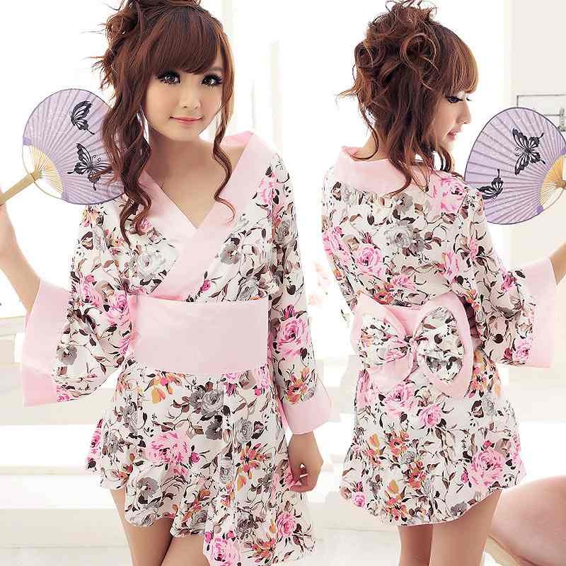 レディース　浴衣　夏　お祭り　ピンク　コスプレ　コスチューム　本格派　衣装　仮装　演劇　舞台　イベント　パーティ　ハロウィン　セクシー　L　サイズ　送料無料