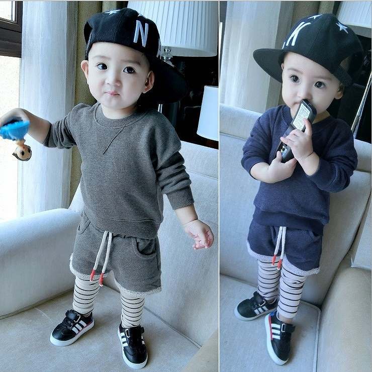 子供服　ベビー　キッズ　スウェット　上下セット　長袖　パンツ　ボーダー　男の子　カジュアル　おしゃれ　保育園　幼稚園　お着替え　普段着　8910110 　12グレー　ネイビー　 送料無料　