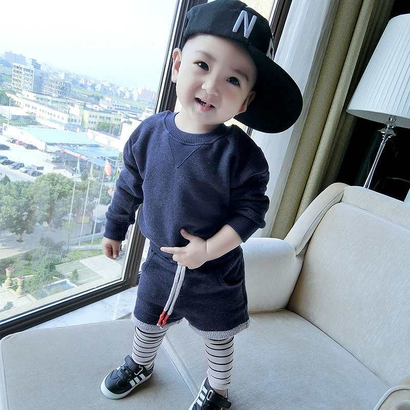 子供服　ベビー　キッズ　スウェット　上下セット　長袖　パンツ　ボーダー　男の子　カジュアル　おしゃれ　保育園　幼稚園　お着替え　普段着　8910110 　12グレー　ネイビー　 送料無料　