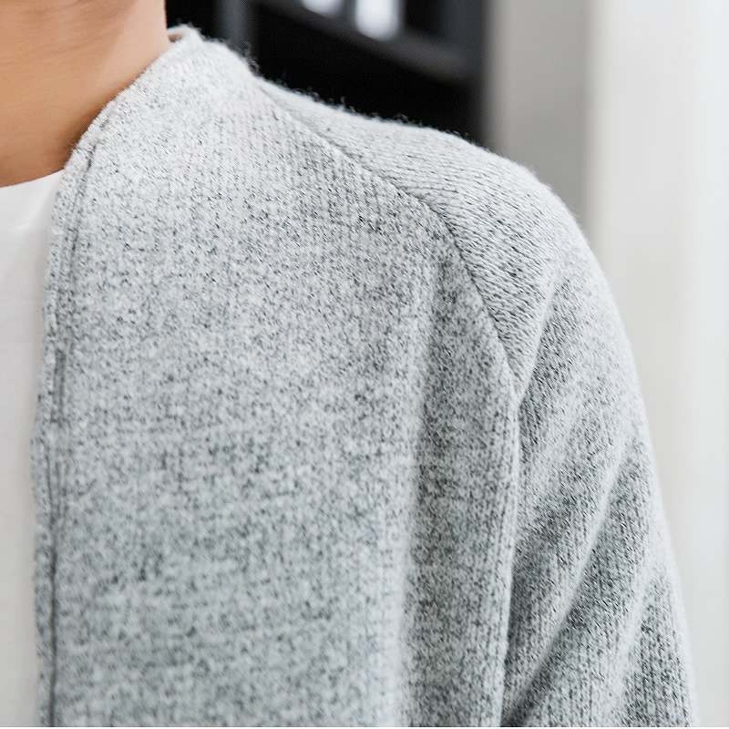 メンズ　アウター　カーディンガン　秋　ニット　セーター　長袖　コート　モヘア　ロング　長め　厚手　かっこいい　グレー　ブラック　レッド　送料無料