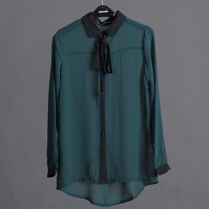 レディース　トップス　ブラウス　シャツ　長袖　薄手　リボン　シンプル　ゆったり　　おしゃれ　カジュアル　フェミニン　かわいい　上品　エレガント　セクシー　オフィス　ビジネス　通勤　普段着　デート　ホワイト　グリーン　送料無料