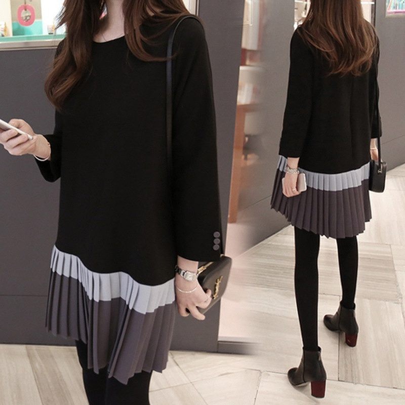 レディース　ワンピース　プリーツスカート　ミニ丈　クルーネック　カジュアル　キュート　可愛い　フェミニン　セクシー　きれいめ　上品　エレガント　おしゃれ　お出かけ　デイリー　お呼ばれ　ブラック　黒色　S　M　L　XL　サイズ　送料無料