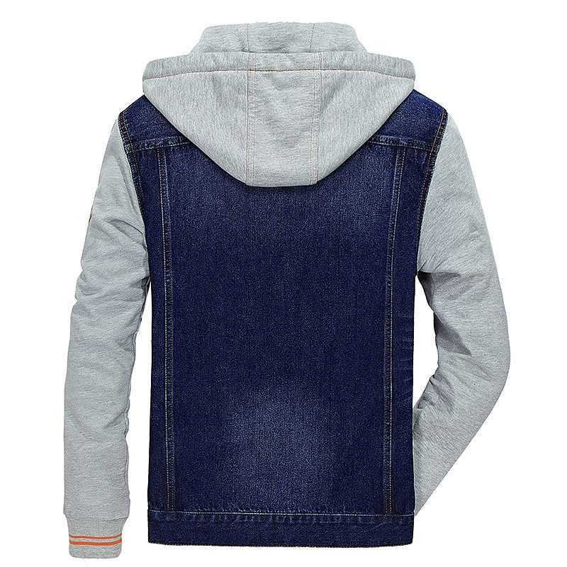 メンズ　フード付き　デニムジャケット　パーカー　ジャケット　アウター　カジュアル　ファッション　男性　おしゃれ　ブラック　ブルー　黒　紺色　Ｍ　Ｌ　XL　2XL　3XL　大きいサイズ　送料無料
