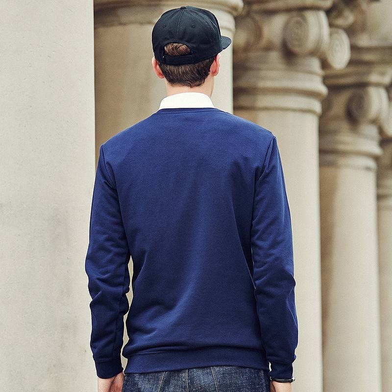 メンズ　クルーネック　スウェット　トレーナー　長袖　ロングスリーブ　トップス　カジュアル　ファッション　男性　おしゃれ　ネイビー　紺色　Ｍ　Ｌ　XL　XXL　XXXL　大きいサイズ　送料無料