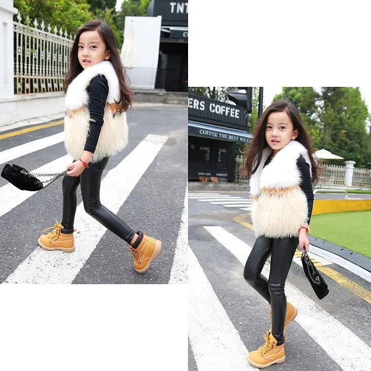 キッズ　スリム　PUレザー　パンツ　フェイクレザー　ボトムス　女の子　可愛い　キュート　子供　ジュニア　ブラック　黒色　80cm　120cm　サイズ　送料無料