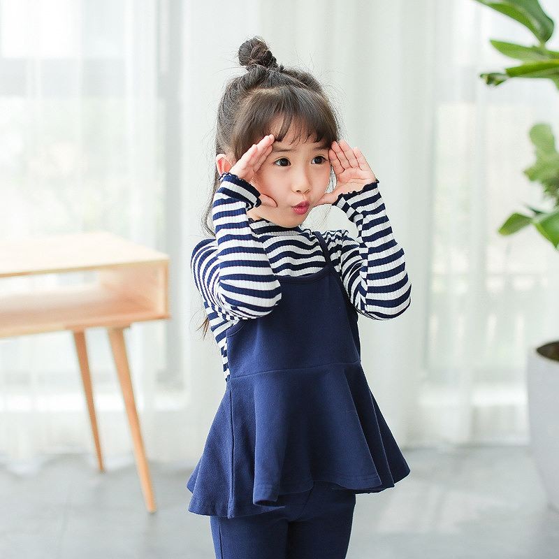 キッズ　ボーダー　ワンピース　スパッツ　フレア　スカート　ボトムス　女の子　可愛い　キュート　子供　ジュニア　グレー　ピンク　ネイビー　灰色　紺　フリーサイズ　ワンサイズ　送料無料