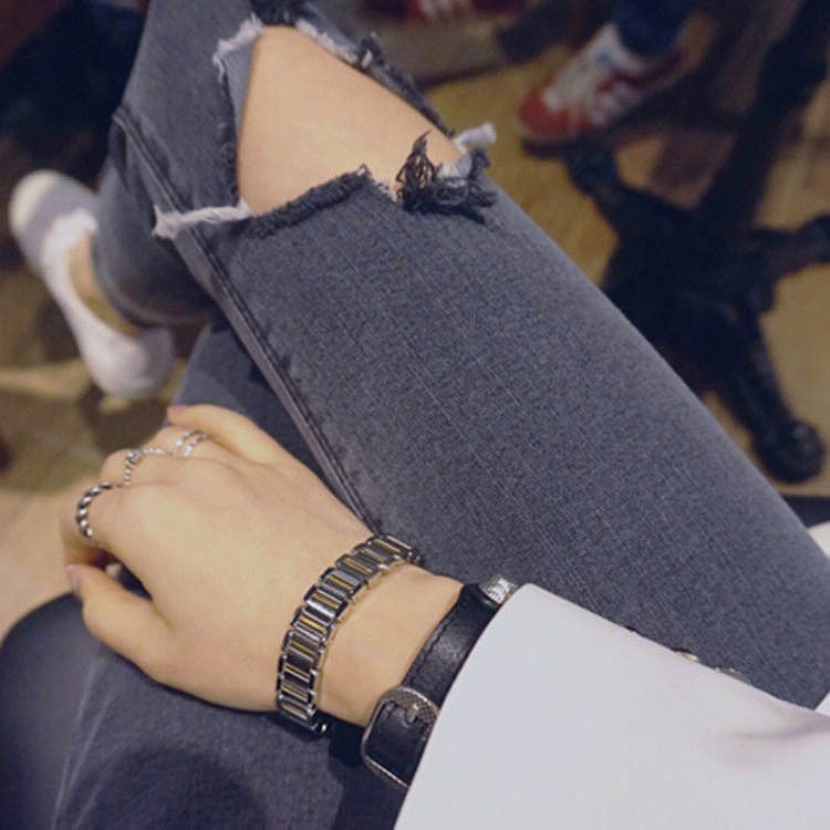 レディース　ボトムス　クラッシュド　ジーンズ　デニムパンツ　スキニー　スリム　アンクル丈　無地　大人可愛い　カジュアル　大きいサイズ　シンプル　美脚　脚長　デイリー　お出かけ　デート　ブルー　送料無料