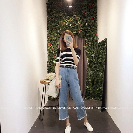 レディース　ボトムス　ガウチョパンツ　ワイドパンツ　デニムパンツ　ジーンズ　クロップド　切りっぱなし　ウォッシュ加工　無地　大人可愛い　カジュアル　大きいサイズ　デイリー　お出かけ　デート　ブルー　送料無料