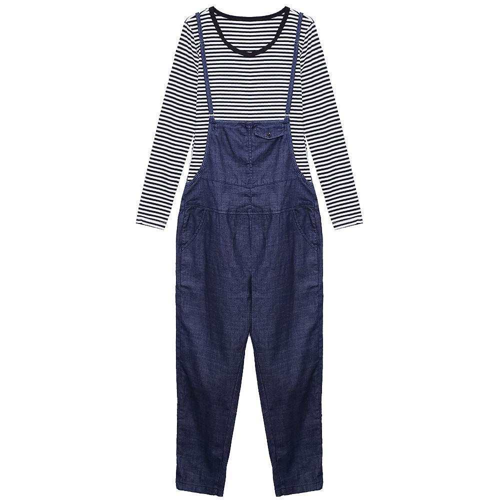 レディース　ボトムス　サロペット　オーバーオール　ジーンズ　デニム　スリム　ペンシル　無地　7分丈　大人カジュアル　フェミニン　シンプル　かわいい　リゾート　普段着　デイリー　お出かけ　デート　ブルー　送料無料