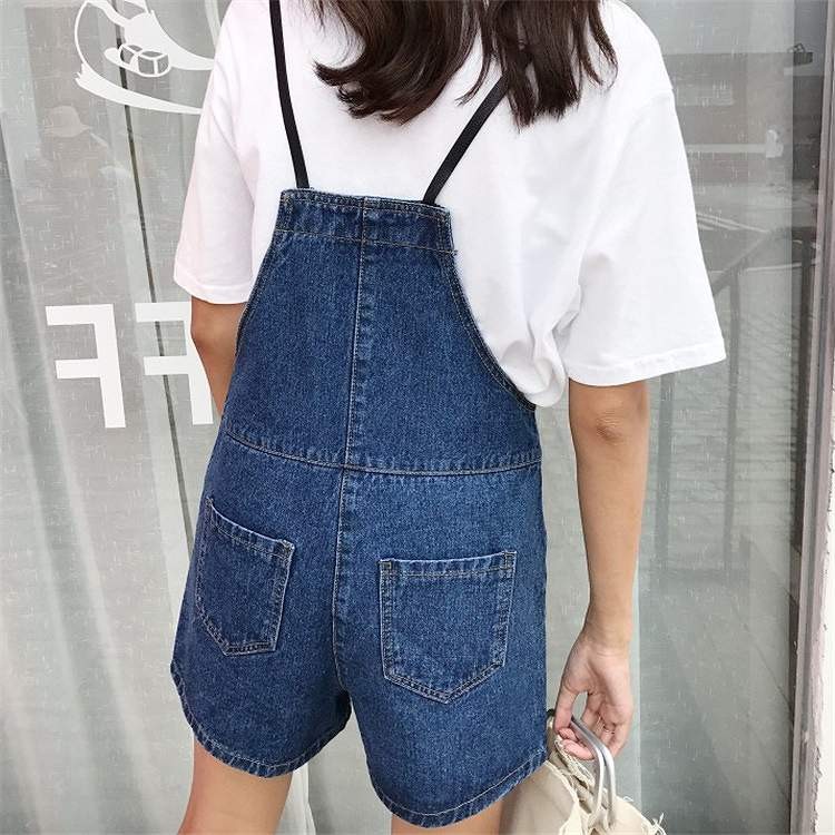 レディース　ボトムス　サロペット　オーバーオール　デニム　ショートパンツ　ゆったり　紐ストラップ　無地　大人カジュアル　フェミニン　シンプル　かわいい　リゾート　普段着　デイリー　お出かけ　ブルー　送料無料