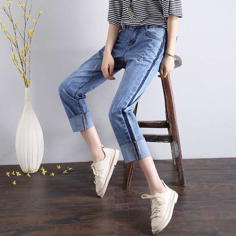 レディース　ボトムス　ジーンズ　デニム　ストレート　アンクル　ゆったり　カットオフデニム　ダメージ　無地　9分丈　大人カジュアル　フェミニン　シンプル　リゾート　普段着　デイリー　お出かけ　デート　ブルー　送料無料