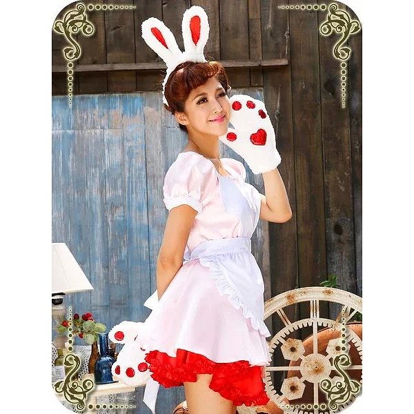 レディース 　コスプレ　ハロウィン　メイド　ウサギ　バニー　ミニスカート　ナイトクラブ　ドレス　コスチューム　仮装　セクシー　かわいい　衣装　イベント　ステージ　舞台　演劇　送料無料