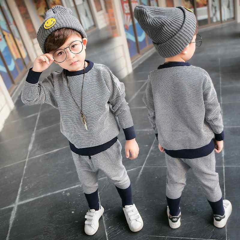 キッズ　ジュニア　子供服　男の子　セットアップ　上下セット　長袖トップス　ボトムス　長パン　ボーダー　かわいい　キュート　カジュアル　幼稚園　保育園　お出かけ　ルームウェア　ブラック　送料無料