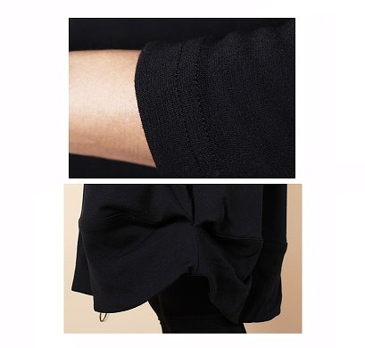 レディース　ワンピース　チュニック　コクーン　シルエット　膝丈　ドレープ　長袖　無地　シンプル　春　シック　ゆったり　大人可愛い　大きいサイズ　カジュアル　デート　普段着　リラックス　ブラック　グレー　カーキ　送料無料