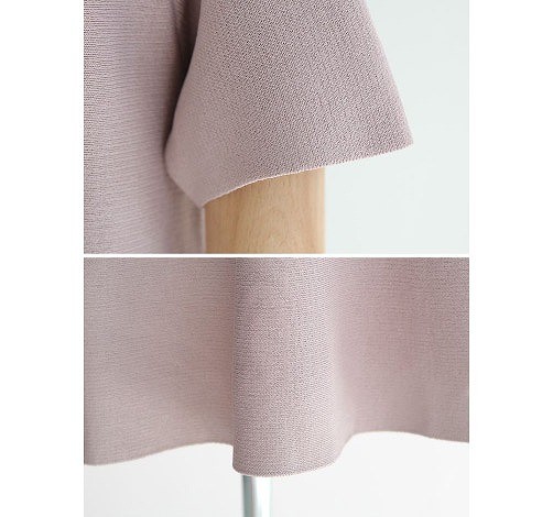 レディース　ファッション　女性　かわいい　ニット　セーター　半袖　ラウンドネック　大人カジュアル　夏　外出　アウトドア　ホワイトアイボリー　ブラック　ディープピンク　送料無料