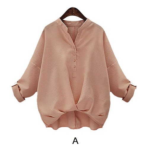 レディース　ファッション　シフォンシャツ　ブラウス　長袖　スタンドカラー　かわいい　おしゃれ　ゆったり　大人カジュアル　夏　外出　アウトドア　ピンク　ホワイト　ブラック　送料無料