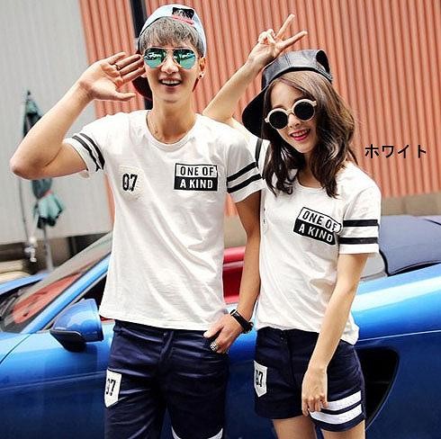 レディース　トップス　カットソー　Tシャツ　半袖　ロゴ　ライン　シンプル　無地　ラウンドネック　大きいサイズ　大人カジュアル　パンク　ロック　普段着　おしゃれ　デート　リゾート　ホワイト　ブラック　送料無料