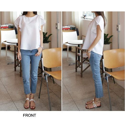 レディース　チューリップブラウス　ラウンドネック　半袖　無地　大人カジュアル　フェミニン　可愛い　オフィス　仕事　人気　お出かけ　リゾート　デート　ネイビー　ブルーグレー　ホワイト　ピンク　送料無料