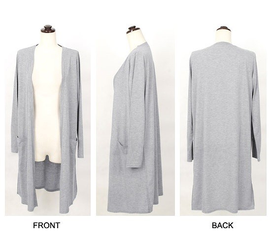 レディース　カーディガン　ブラウス　コットン　長袖　ロング丈　ニット　無地　大人カジュアル　フェミニン　可愛い　オフィス　仕事　人気　お出かけ　リゾート　デート　全８色　送料無料