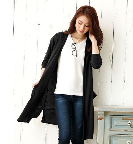 レディース　カーディガン　ブラウス　コットン　長袖　ロング丈　ニット　無地　大人カジュアル　フェミニン　可愛い　オフィス　仕事　人気　お出かけ　リゾート　デート　全８色　送料無料