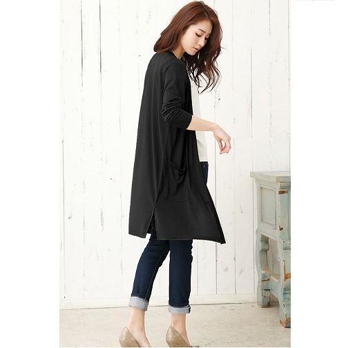 レディース　カーディガン　ブラウス　コットン　長袖　ロング丈　ニット　無地　大人カジュアル　フェミニン　可愛い　オフィス　仕事　人気　お出かけ　リゾート　デート　全８色　送料無料