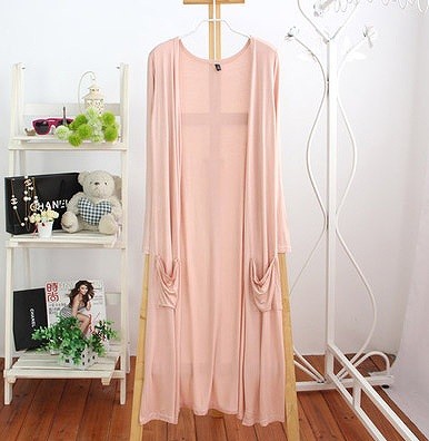 レディース　カーディガン　ブラウス　長袖　ロング丈　ニット　無地　大人カジュアル　フェミニン　可愛い　オフィス　仕事　人気　お出かけ　リゾート　デート　全６色　送料無料