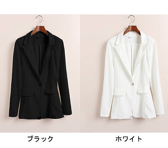 レディース　ジャケット　スーツ　長袖　無地　シフォン　大人カジュアル　フェミニン　可愛い　オフィス　仕事　人気　お出かけ　リゾート　デート　イベント　ブラック　ホワイト　送料無料