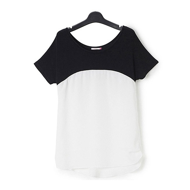 レディース トップス　Ｔシャツ　半袖　パンツ　クロップドパンツ　バイカラー　ストライプ　リラックス　カジュアル　セットアップ　送料無料