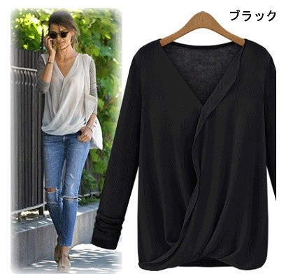 レディース　女性　ファッション　大人カジュアル　シンプル　トップス　カットソー　シースルー　透け感　シフォンステッチ　普段着　外出　買い物　グレー　ベージュ　ブラック　送料無料