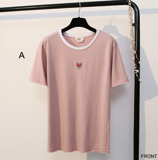 レディース　Tシャツ　半袖　ショートスリーブ　トップス　人気　春　夏物　女性　大人　カジュアル　キュート　可愛い　フェミニン　上品　おしゃれ　ファッション　ピンク　グリーン　フリーサイズ　ワンサイズ　送料無料