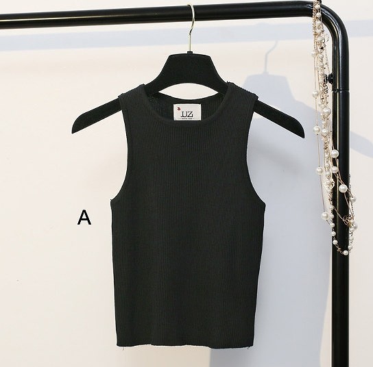 レディース　カットソー　ニット　ノースリーブ　タンクトップ　クルーネック　人気　春　夏物　女性　大人　カジュアル　キュート　可愛い　フェミニン　上品　おしゃれ　ファッション　ホワイト　ブラック　ピンク　フリーサイズ　ワンサイズ　送料無料