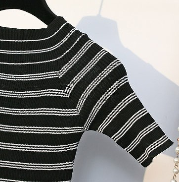 レディース　カットソー　ニット　半袖　ショートスリーブ　ラウンドネック　人気　春　夏物　女性　大人　カジュアル　キュート　可愛い　フェミニン　上品　おしゃれ　ファッション　ホワイト　ブラック　ピンク　フリーサイズ　ワンサイズ　送料無料