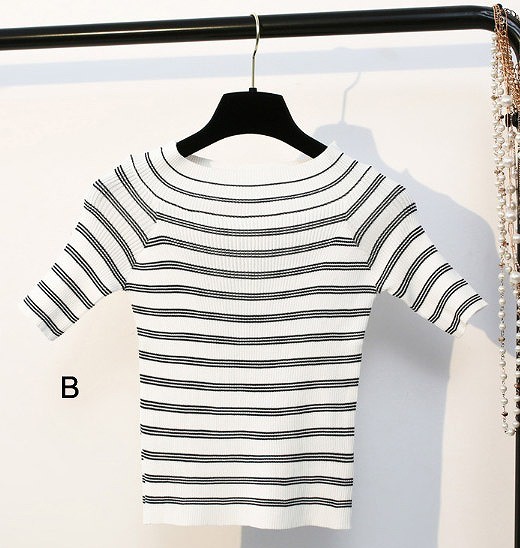 レディース　カットソー　ニット　半袖　ショートスリーブ　ラウンドネック　人気　春　夏物　女性　大人　カジュアル　キュート　可愛い　フェミニン　上品　おしゃれ　ファッション　ホワイト　ブラック　ピンク　フリーサイズ　ワンサイズ　送料無料