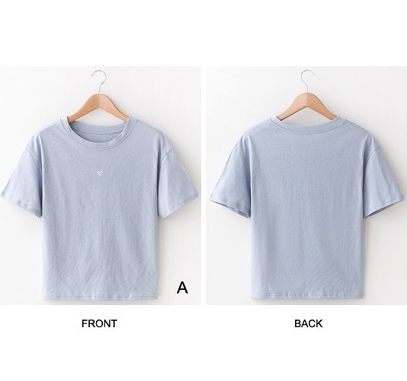 レディース　ハート　Tシャツ　半袖　ラウンドネック　クルーネック　トップス　人気　春　夏物　女性　大人　カジュアル　キュート　可愛い　フェミニン　セクシー　おしゃれ　ファッション　ブルー　ホワイト　ブラック　イエロー　フリーサイズ　ワンサイズ　送料無料