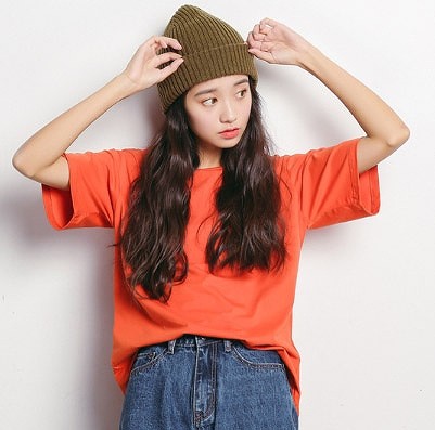 レディース　スマイル　プリント　Tシャツ　半袖　ラウンドネック　トップス　人気　春　夏物　女性　大人　カジュアル　キュート　可愛い　フェミニン　おしゃれ　ファッション　ホワイト　ネイビー　オレンジ　ブルー　フリーサイズ　ワンサイズ　送料無料