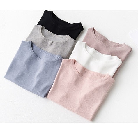 レディース　カットソー　ニット　セーター　半袖　ラウンドネック　トップス　人気　春　夏物　女性　大人　カジュアル　キュート　可愛い　フェミニン　おしゃれ　ファッション　ブルー　ピンク　パープル　ブラック　グレー　フリーサイズ　ワンサイズ　送料無料