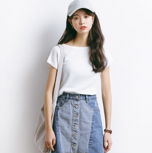 レディース　カットソー　ニット　セーター　半袖　ラウンドネック　トップス　人気　春　夏物　女性　大人　カジュアル　キュート　可愛い　フェミニン　おしゃれ　ファッション　ブルー　ピンク　パープル　ブラック　グレー　フリーサイズ　ワンサイズ　送料無料