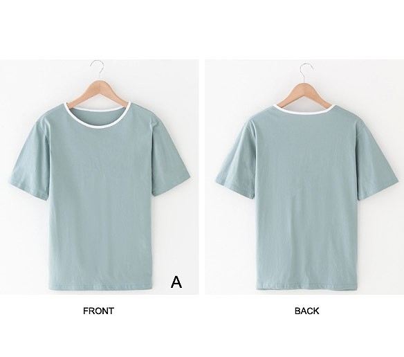 レディース　半袖　Tシャツ　ラウンドネック　トップス　人気　春　夏物　女性　大人　カジュアル　キュート　可愛い　フェミニン　おしゃれ　ファッション　ホワイト　ブルー　グリーン　ブラウン　フリーサイズ　ワンサイズ　送料無料