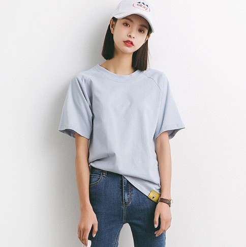 レディース　半袖　ラグランTシャツ　ラウンドネック　トップス　人気　春　夏物　女性　大人　カジュアル　キュート　可愛い　フェミニン　おしゃれ　ファッション　グリーン　オレンジ　イエロー　フリーサイズ　ワンサイズ　送料無料