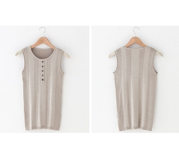 レディース　ニット　カットソー　タンクトップ　ノースリーブ　ベスト　トップス　春物　夏物　女性　大人　カジュアル　可愛い　フェミニン　おしゃれ　ファッション　ベージュ　フリーサイズ　ワンサイズ　送料無料