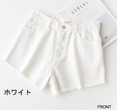 レディース　デニム　ショートパンツ　短パン　ジーンズ　ショーパン　切りっぱなし　人気　春物　夏物　女性　大人　カジュアル　キュート　可愛い　フェミニン　セクシー　おしゃれ　ファッション　ブラック　ホワイト　黒　白　S　M　L　サイズ　送料無料