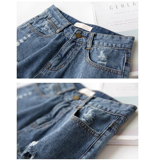 レディース　クラッシュ加工　ダメージ　デニム　ショートパンツ　短パン　ジーンズ　ショーパン　切りっぱなし　人気　春物　夏物　女性　大人　カジュアル　キュート　可愛い　フェミニン　セクシー　おしゃれ　ファッション　ブルー　S　M　L　サイズ　送料無料