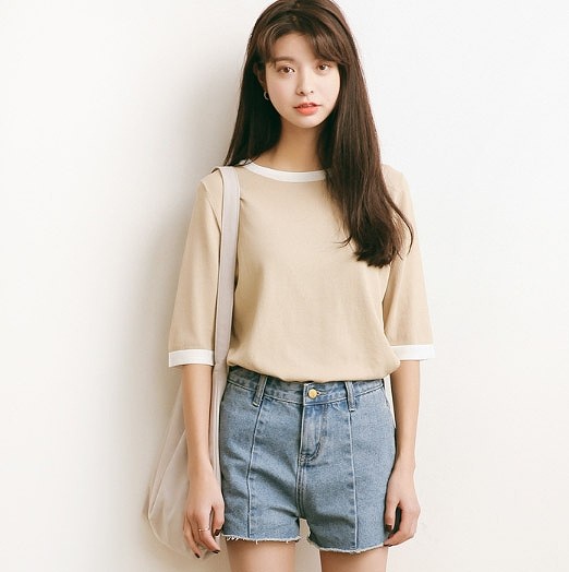 レディース　デニム　ショートパンツ　短パン　ジーンズ　ショーパン　切りっぱなし　人気　春物　夏物　女性　大人　カジュアル　キュート　可愛い　フェミニン　セクシー　おしゃれ　ファッション　ブルー　S　M　L　サイズ　送料無料