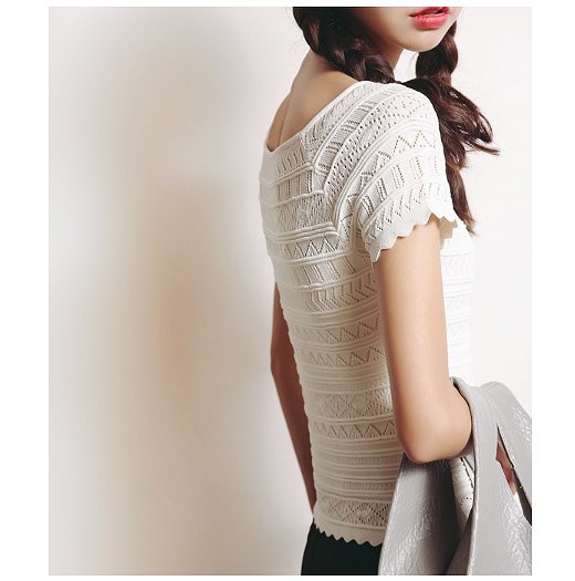 レディース　ニット　カットソー　半袖　Tシャツ　ラウンドネック　トップス　春物　夏物　女性　大人　カジュアル　可愛い　フェミニン　おしゃれ　ファッション　ネイビー　ブラック　フリーサイズ　ワンサイズ　送料無料