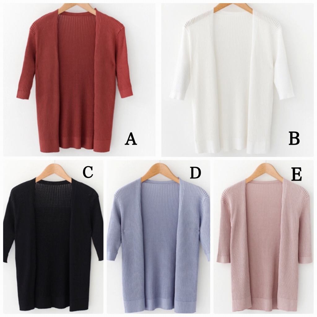 レディース　カーディガン　5分袖　カジュアル　大人可愛い　春夏　フリーサイズ　フェミニン　オフィス　OL　冷房対策　日焼け対策　お出かけ　デート　デイリー　ワイン　ホワイト　ブラック　ブルー　ピンク　送料無料