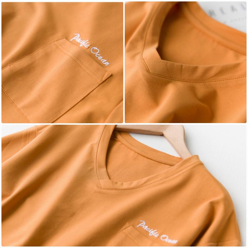 レディース　トップス　Tシャツ　Vネック　刺繍　ワンポイント　カットソー　半袖　ゆったり　カジュアル　フリーサイズ　大人可愛い　フェミニン　スポーツ　デート　お出かけ　デイリー　レッド　ホワイト　イエロー　ブラック　送料無料